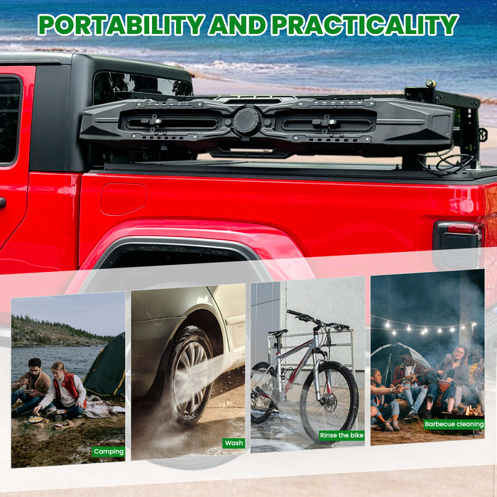 Black 7-Gallon Water Tank with Camping Shower