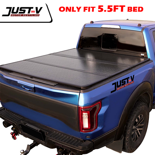 5.5Ft Hard Tri-Fold Tonneau Cover For Ford F-150 2016-2023 - JustV -