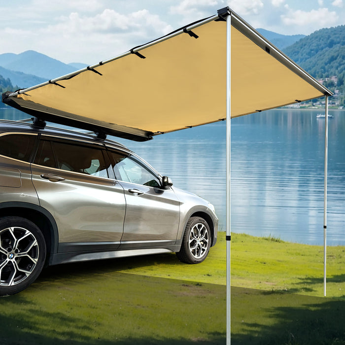 8.2X6.5ft Foldable Vehicle Awning - Aluminium Retractable