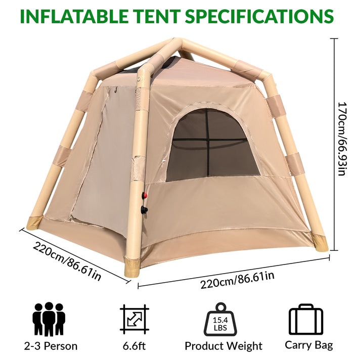AirVenture Instant Glamping Tent – 3-Person, Waterproof (Pump Included)