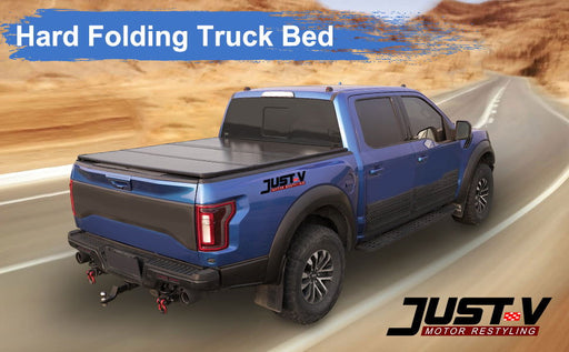 5.8Ft Hard Tri-Fold Tonneau Cover For Chevrolet Silverado/GMC Sierra 2019-2023 - JustV -