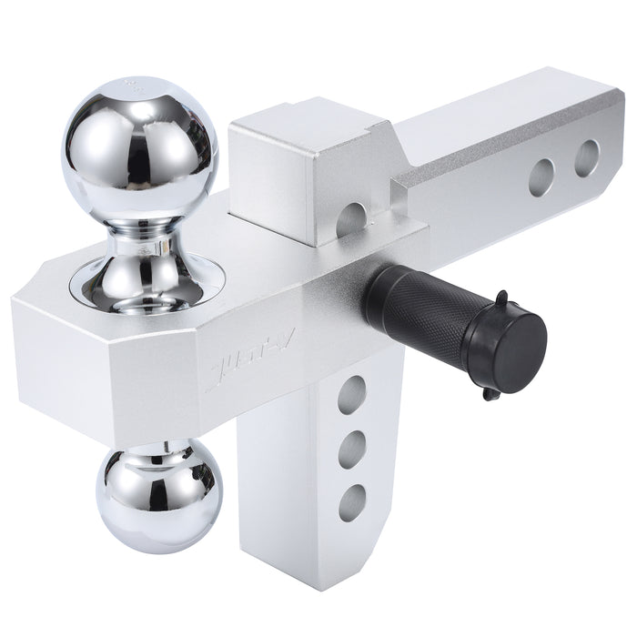 Silver 6'' Adjustable Stainless Steel Locks Trailer Hitch