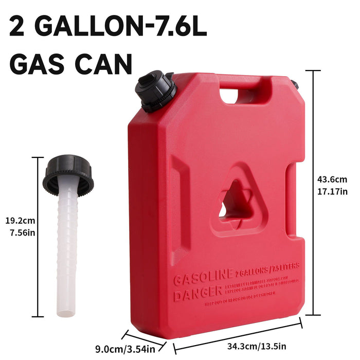 RED Durable 2 GALLON Gas Can - JustV -