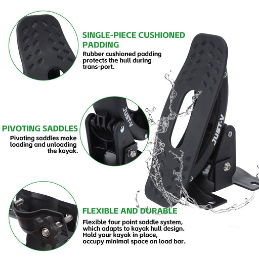 Steel Kayak Saddle Roof Rack - JustV -