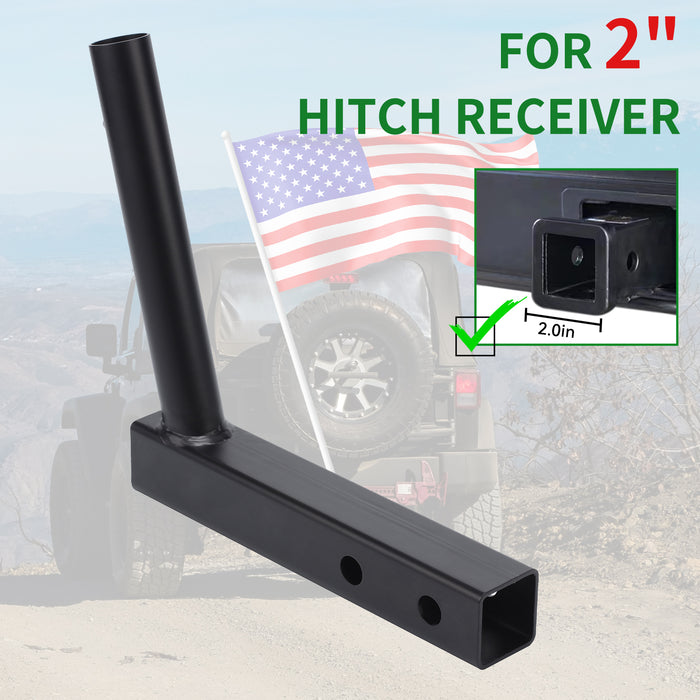 2" Hitch Flag Holder (ONE Flagpole) – Works with Trucks, Jeeps & RVs