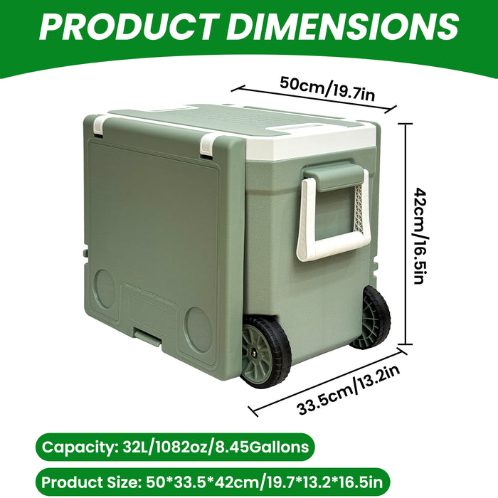 32L Ice Chest Box Cooler Insulated Portable - Keeps Ice for up to 5 Day