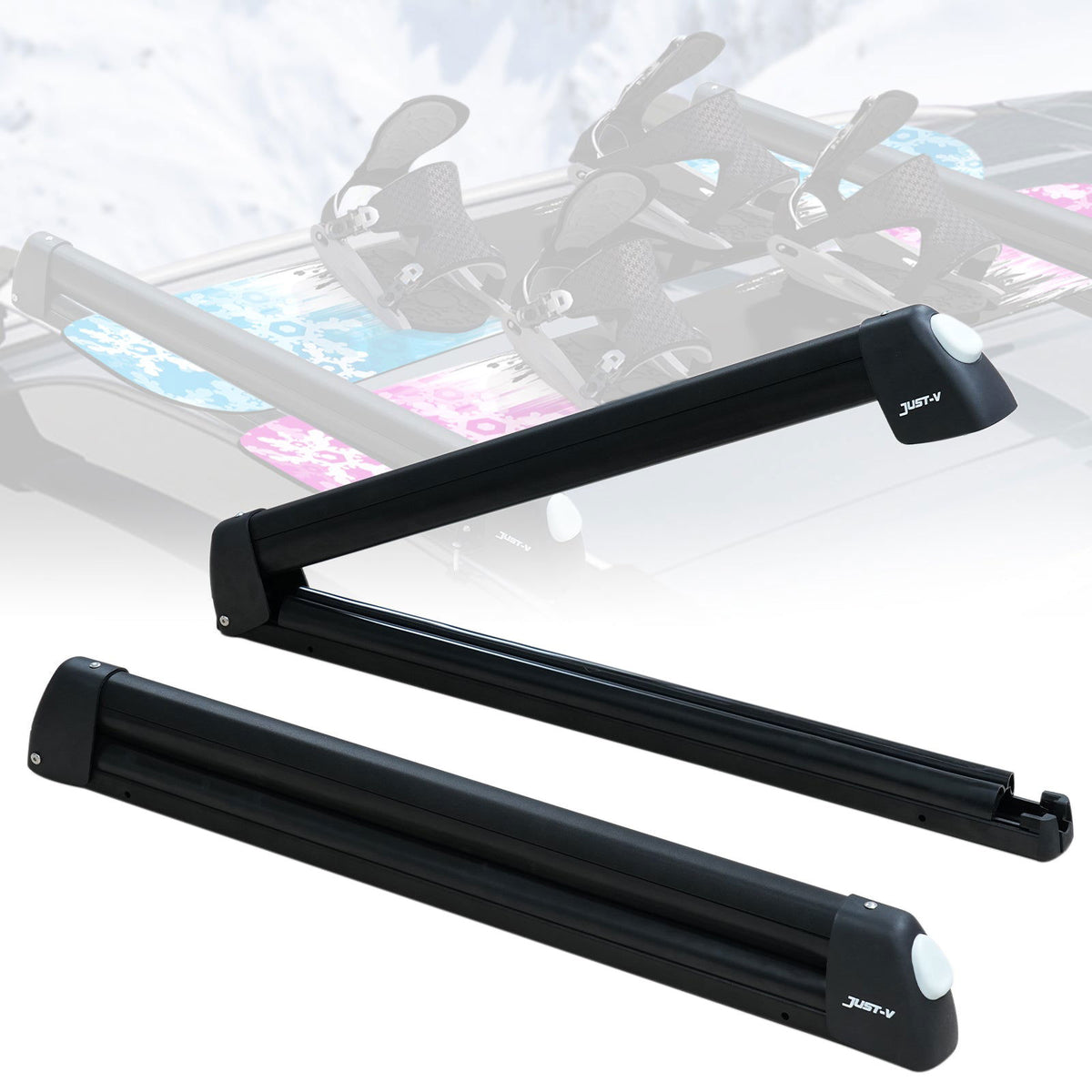 Ski Boards Roo Rack 33'' Aluminum Universal Ski Roof Rack | Secure & Durable — JustV