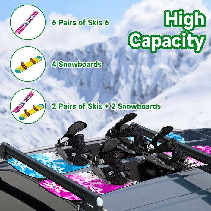 33'' Aluminum Universal Ski Roof Rack - JustV - 