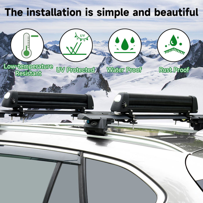 33'' Aluminum Universal Ski Roof Rack - JustV - 