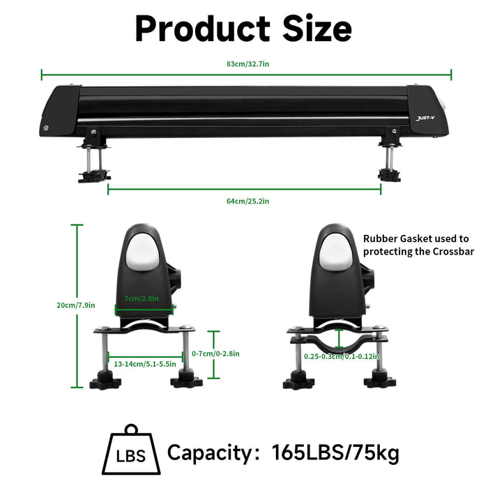 33'' Aluminum Universal Ski Roof Rack - JustV - 