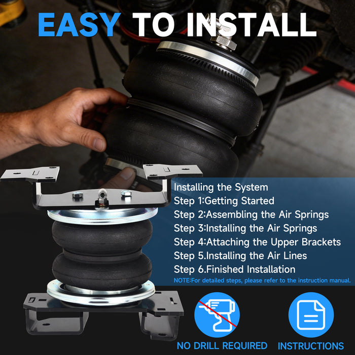 Just-V Rear Air Bags Suspension Kit for 2019-2026 Chevy Silverado GMC Sierra 1500, 5000lbs Load Leveling Air bags for Trucks, Replacement for Firestone Ride Rite 2609 Kits
