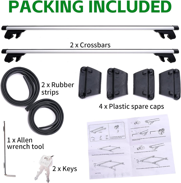 Aluminum Roof Rack Cross Bars 48"