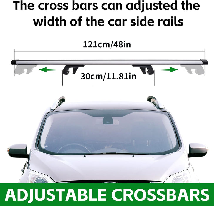 Aluminum Roof Rack Cross Bars 48"