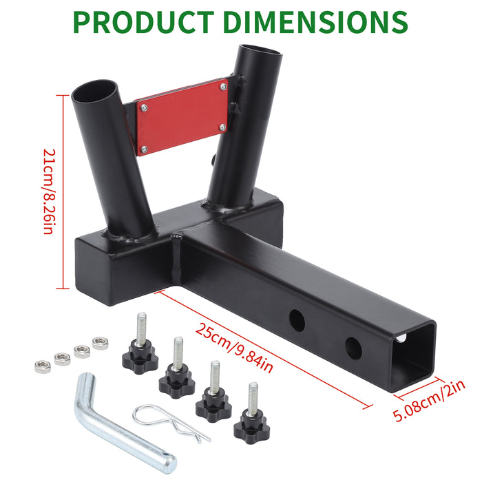 2" Hitch Flag Holder (Two Flagpole) – Works with Trucks, Jeeps & RVs