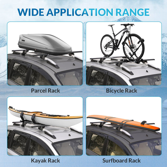 Black Aluminum Roof Rack Cross Bars 48" - JustV - 