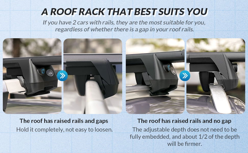 Black Aluminum Roof Rack Cross Bars 48" - JustV - 
