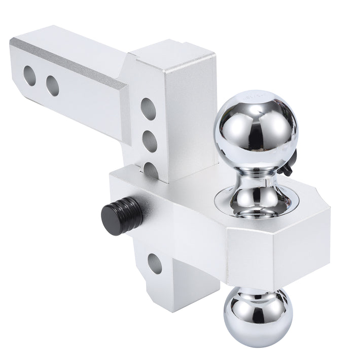 Silver 6'' Adjustable Stainless Steel Locks Trailer Hitch