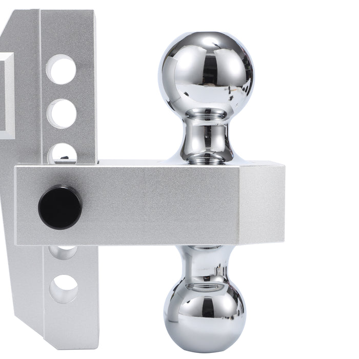 Silver 6'' Adjustable Stainless Steel Locks Trailer Hitch