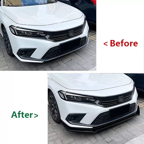 Front Bumper Lip For Honda Civic Hatchback Sedan 2021-2024