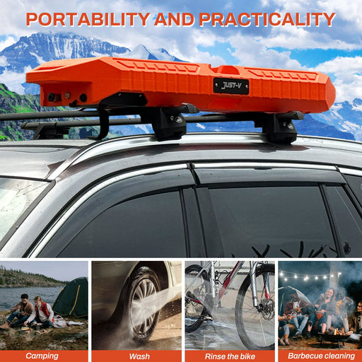 Orange 8-Gallon Water Tank with Camping Shower - JustV - 