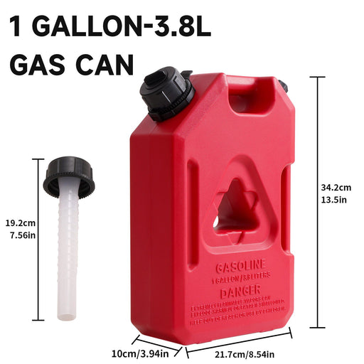 RED Durable 1 GALLON Gas Can - JustV - 