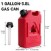 RED Durable 1 GALLON Gas Can - JustV - 