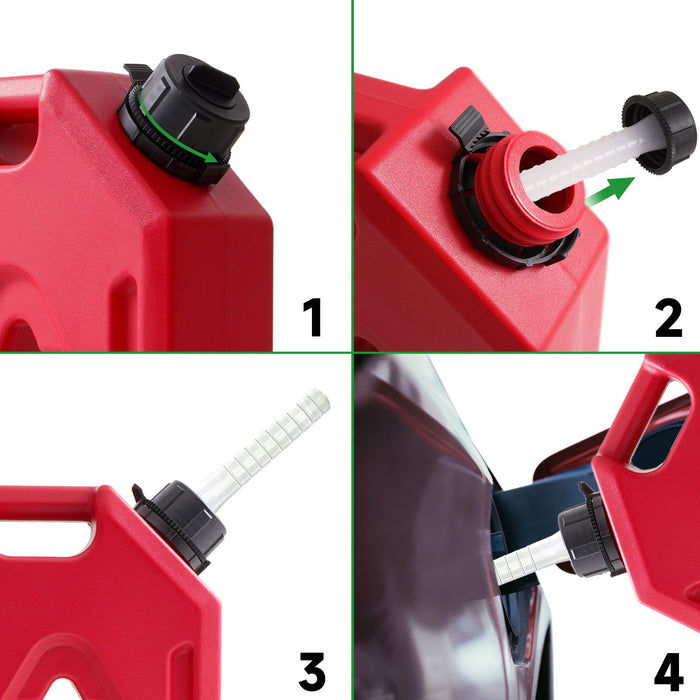 RED Durable 2 GALLON Gas Can - JustV - 