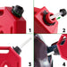 RED Durable 2 GALLON Gas Can - JustV - 
