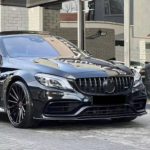 Front Bumper Lip For Benz C Class W205 C63 AMG 2015-2022