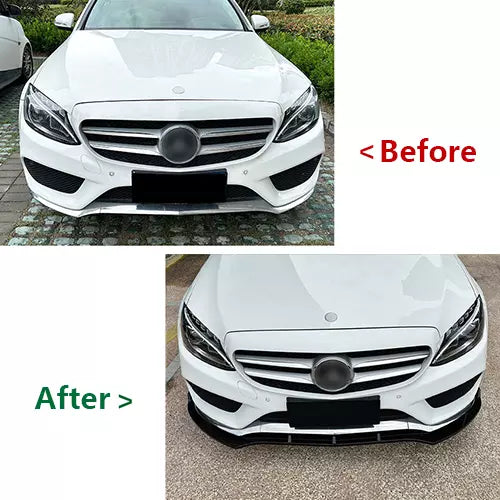 Front Bumper Lip For Benz C Class W205 C180 C200 2015-2018