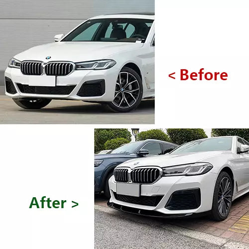 Front Bumper Lip For BMW 5 Series G30 M Sport 530i 2021-2023