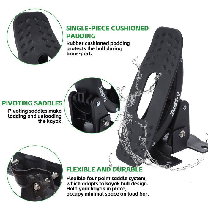 Steel Kayak Saddle Roof Rack - JustV - 