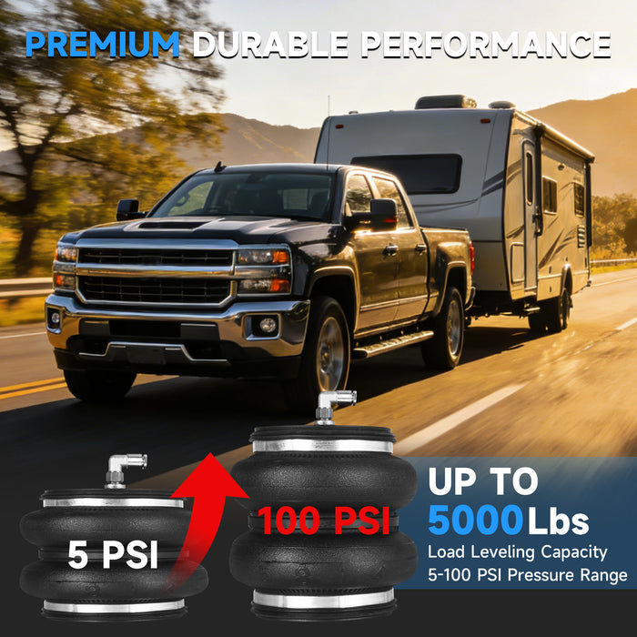 Just-V Rear Air Bags Suspension Kit for 2019-2026 Chevy Silverado GMC Sierra 1500, 5000lbs Load Leveling Air bags for Trucks, Replacement for Firestone Ride Rite 2609 Kits